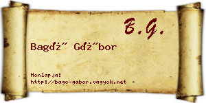 Bagó Gábor névjegykártya