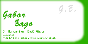 gabor bago business card